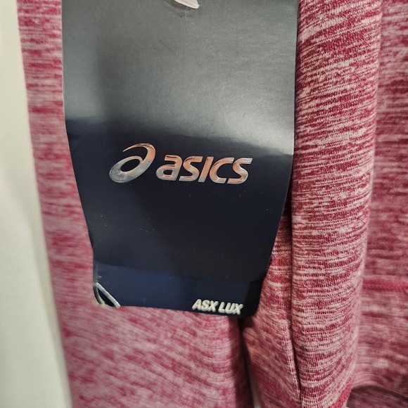 Asics Long Sleeve Top Heathered Burgundy Activewear Pullover - XL - Picture 5 of 7